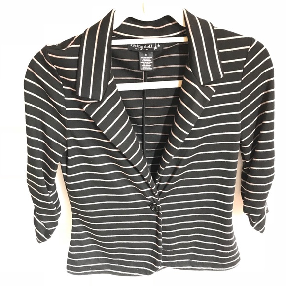 Living Doll Los Angeles Jackets & Blazers - Living Doll Striped Blazer Top